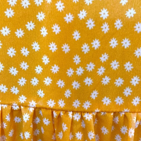 Womens Cottagecore Yellow w/White Flowers Spring Summer Maxi Dress Sz S/M - Picture 2 of 7